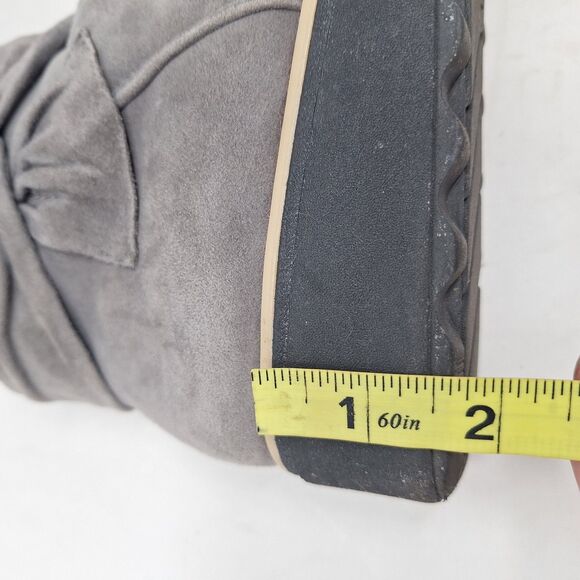 Clarks Sharon Salon Grey Suede Side Knot Ankle Booties Wedge Heel Indie Size 9 - Picture 7 of 8